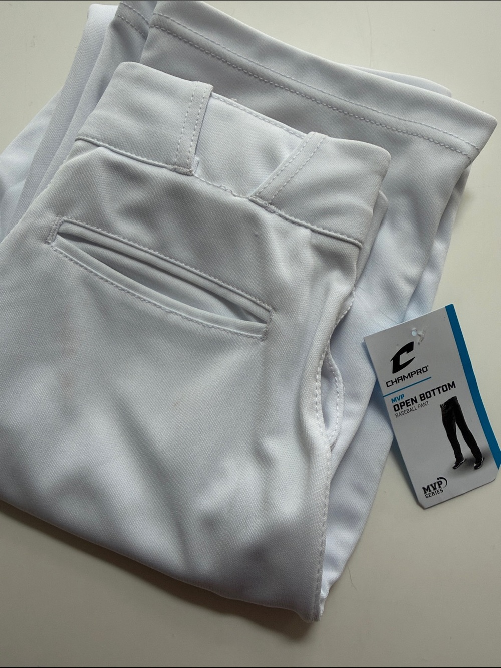 Champro Men’s White MVP Open-Bottom Baseball Pants - Athletic Jogger Style
